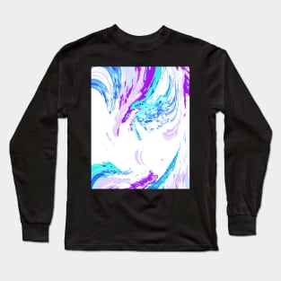 Contemporary Blue and Purple Abstract Art Long Sleeve T-Shirt